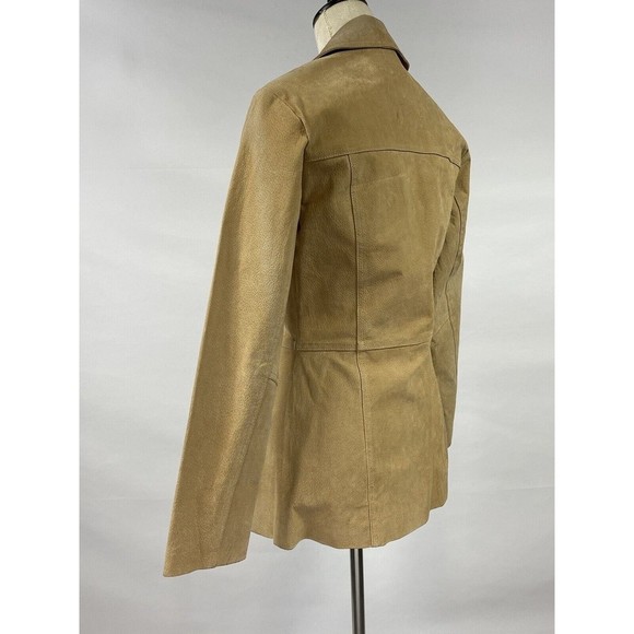 Women's Tan Leather Jacket - Picture 3 of 16